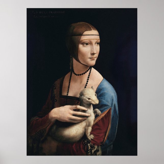 Póster Dama con armiño de Leonardo da Vinci  (Frente)