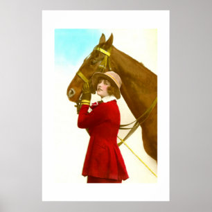 Póster Dama con caballo