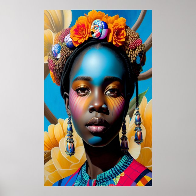 Póster Dama con conchas marinas (Frente)