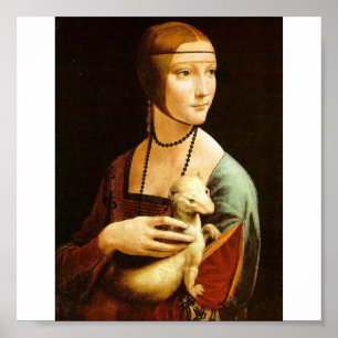 Póster Dama con Ermine de Leonardo Da Vinci c. 1490