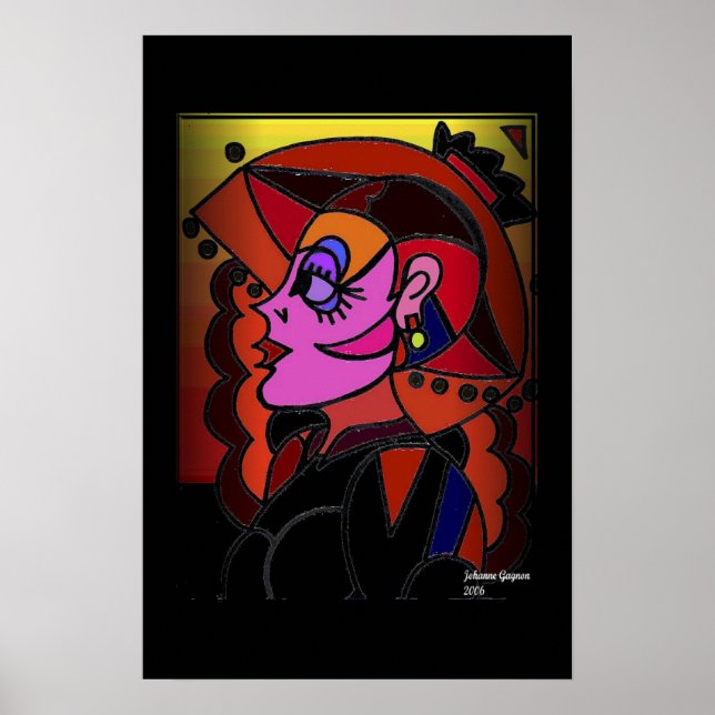 Póster Dama con Gorra (Frente)