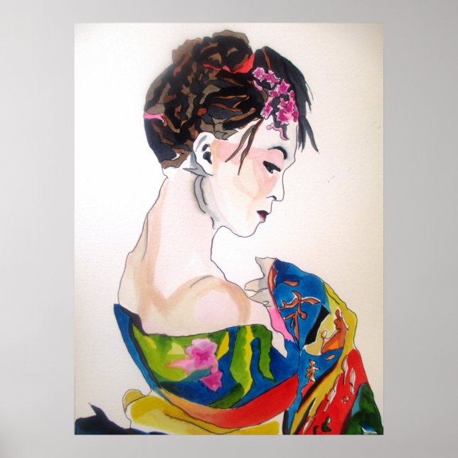 Póster Dama con kimono (Frente)