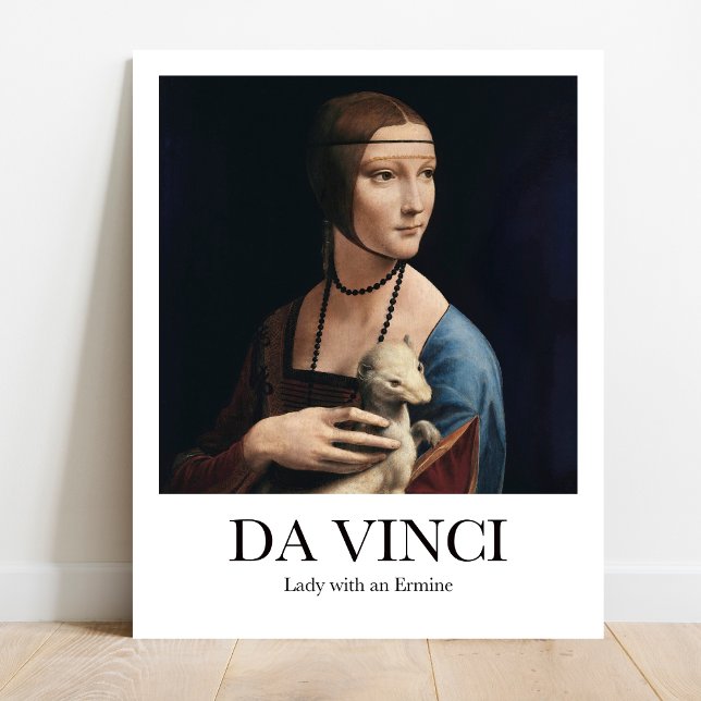 Póster Dama con un Ermio por Leonardo Da Vinci (Own a piece of history! ️ Da Vinci's Lady with an Ermine. Museum-quality poster)