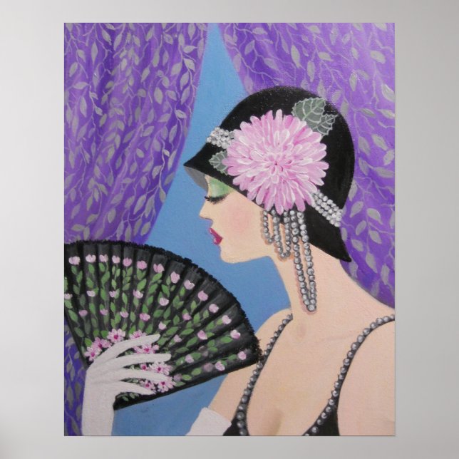 PÓSTER DAMA CON UN VENTILADOR (Frente)