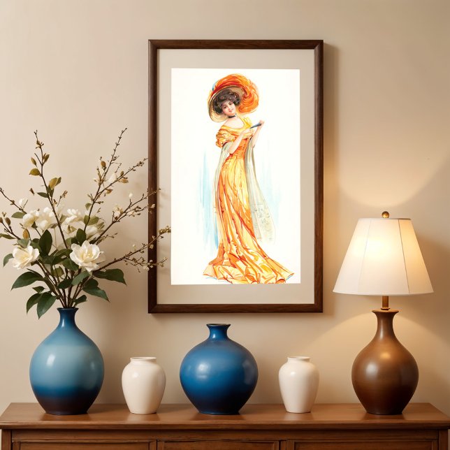 Póster Dama con un vestido amarillo, Bella Artes (Subido por el creador)
