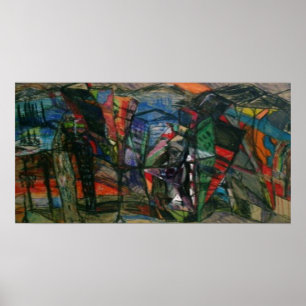 Póster Dama con un vestido morado