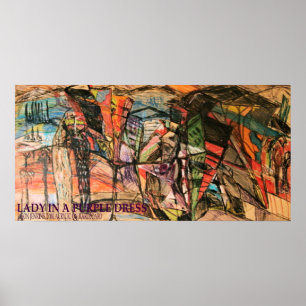 Póster Dama con un vestido morado