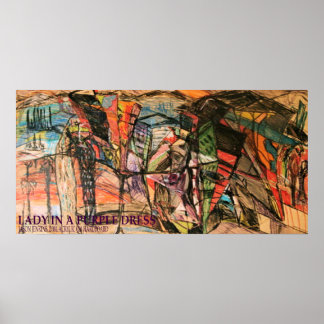 Póster Dama con un vestido morado
