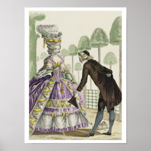 Póster Dama con una vestimenta de Lilac en los jardines d
