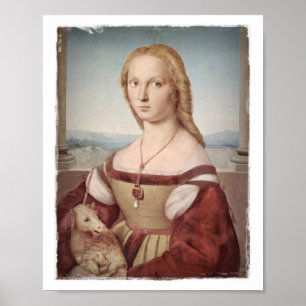 Póster Dama con unicornio