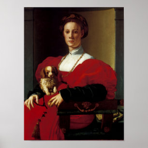 Póster Dama con vestido rojo