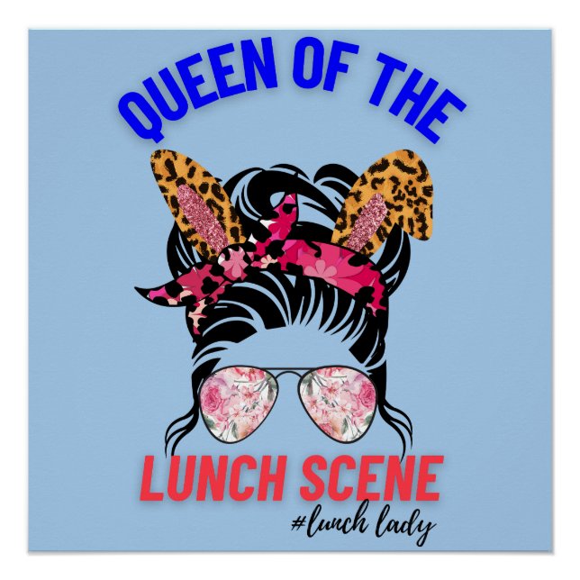 Póster Dama de almuerzo con flores de conejo (Anverso)