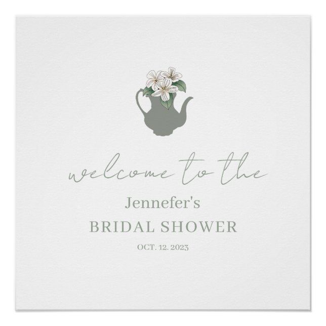 Póster Dama de bienvenida de Garden Tea Fiesta con ducha  (Anverso)