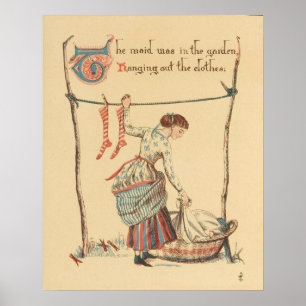 Póster Dama de bonito Vintage