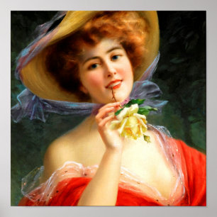 Póster Dama de caída en rojo