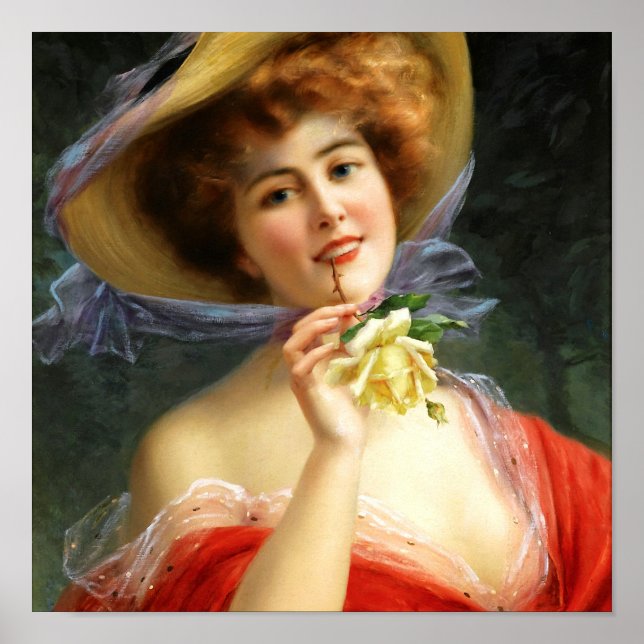 Póster Dama de caída en rojo (Frente)