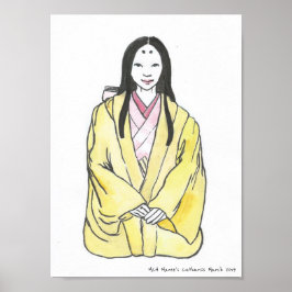 Póster Dama de Fujiwara - Antigua moda histórica japonesa