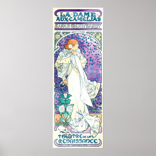 Póster Dama de la Camelias, Alphonse Mucha (Frente)
