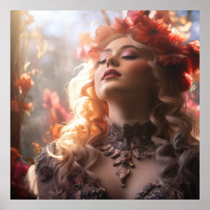 Póster Dama de la Corona de Flores