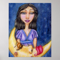 Dama de la Fantasía sosteniendo la luna creciente 