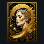 Póster Dama de oro Art Deco editable<br><div class="desc">Gran diseño poster. Te encantará como a otros. Tenga la libertad de usar este diseño para otro producto que desee o para el personalizar y agregue su texto. Sígueme por más. Gracias. Que tengas un buen día.</div>