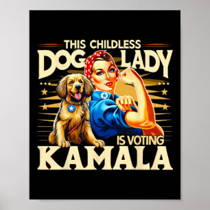 Póster Dama de perro está votando a Kamala