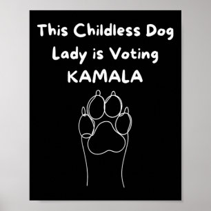 Póster Dama de perro sin hijos vota por Kamala-harris 202