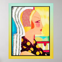 Dama de portada de la revista de época (Art Deco)