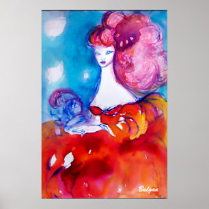 PÓSTER DAMA DE ROJO ,