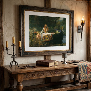 Póster Dama de Shalott en barca por John William Waterhou