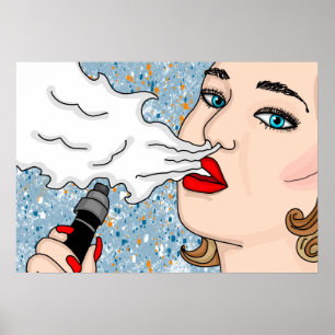 Póster Dama de vaporización de estilo retro