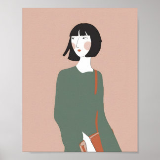 Póster dama de verde