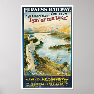 Póster Dama del Lago ~ Ferrocarril Furness