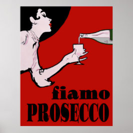 Póster Dama del Prosecco En Rojo