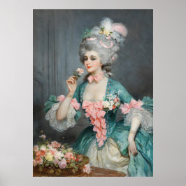 Póster Dama elegante con rosas