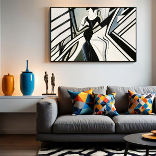 Póster Dama en Silueta Art Déco