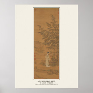 Póster Dama en un cartel chino de arboleda de bambú - Qiu