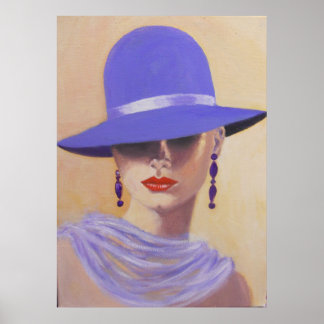 PÓSTER DAMA EN UN GORRA AZUL, POSTER