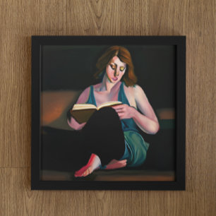 Póster Dama leyendo un libro relajada