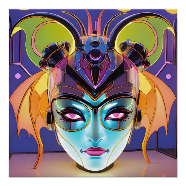 Póster Dama Linterna Murciélago Deco (Anverso)