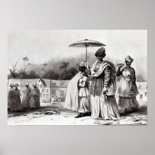 Póster Dama llevando al niño al bautismo