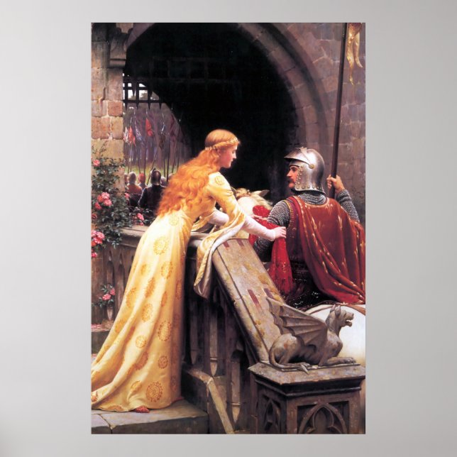 Póster Dama medieval y caballero (Frente)