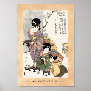Póster Dama ukiyo-e de cosecha japonesa de Guay