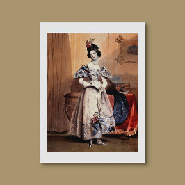 Póster Dama victoriana con adornos florales - Elegante