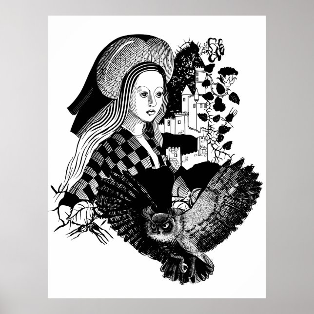 Póster Dama y Búho Nocturno (Frente)
