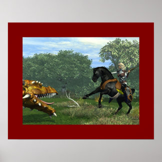 Póster Dama y dragón