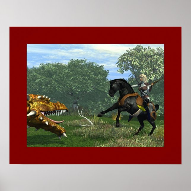 Póster Dama y dragón (Frente)