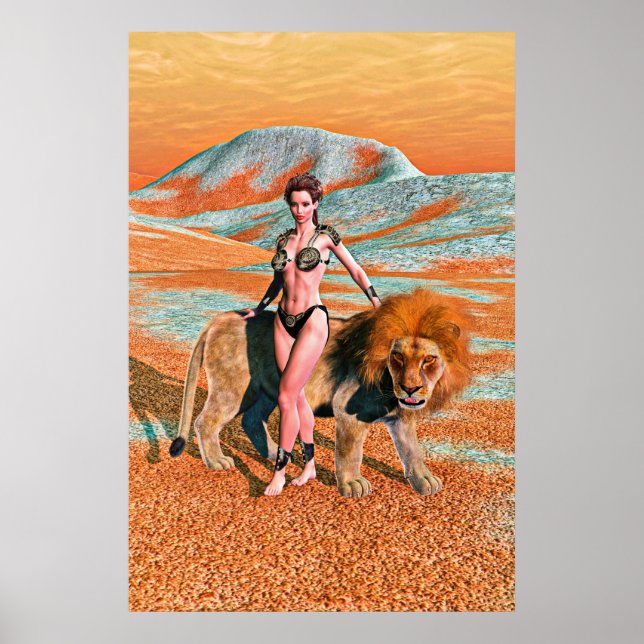 Póster Dama y León (Frente)