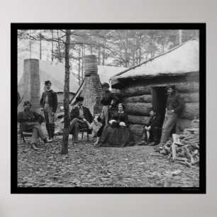 Póster Dama y oficiales en la estación Brandy, VA 1864