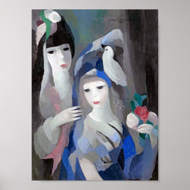 Póster Dama y paloma, Marie Laurencin (Frente)